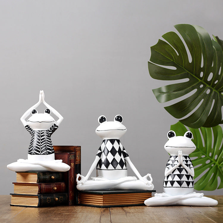 Meditating Frog Figurines