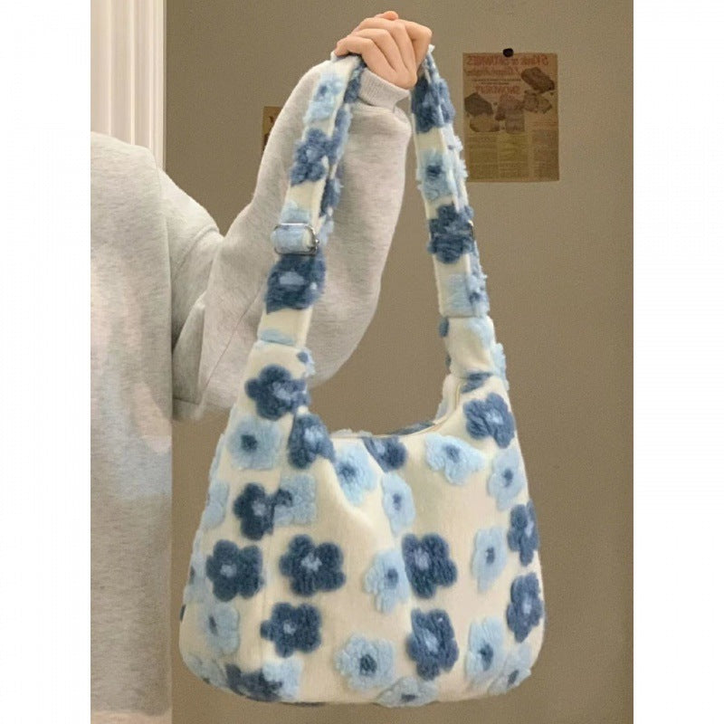 Floral Fur Handbag